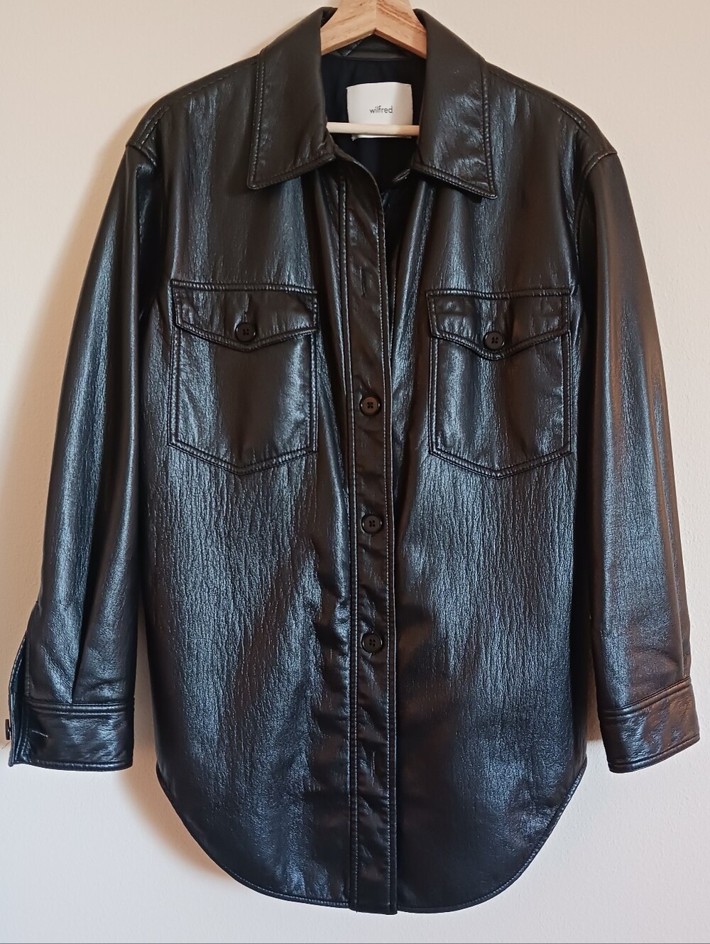 Wilfred Leather Shirt Jacket